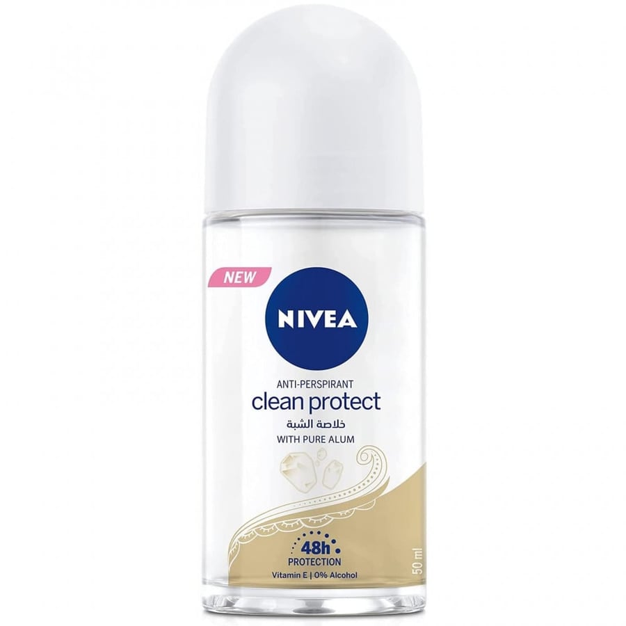 نيفيا كلين بروتيكت مزيل عرق خلاصة الشبة 50 مل NIVEA ANTI PERSPIRANT CLEAN PROTECT WITH PURE ALUM