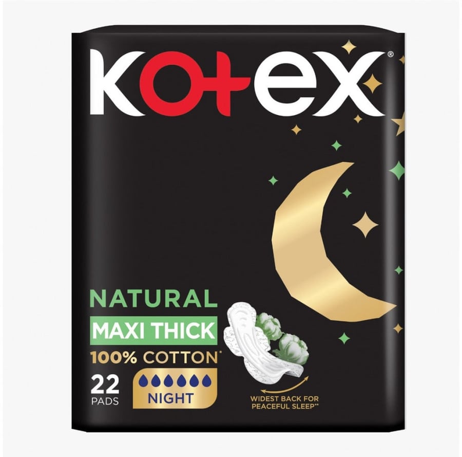 كوتكس فوط نسائية ناتشورال ماكسي سميكة KOTEX NATURAL MAXI THICK SUPER 26 PADS
