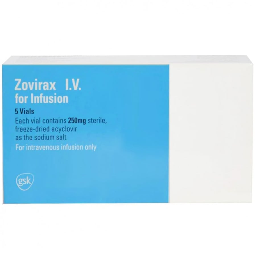 زوفيراكس اي في Zovirax IV for infusion 5 Vals