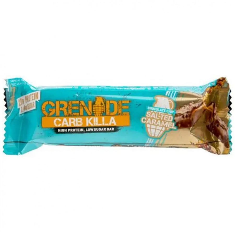 غريناد كارب كيلا لوح عالي البروتين بنكهة رقائق الشوكولاته والكراميل المملح 60 جرام GRENADE CARB KILLA SALTED CARAMEL