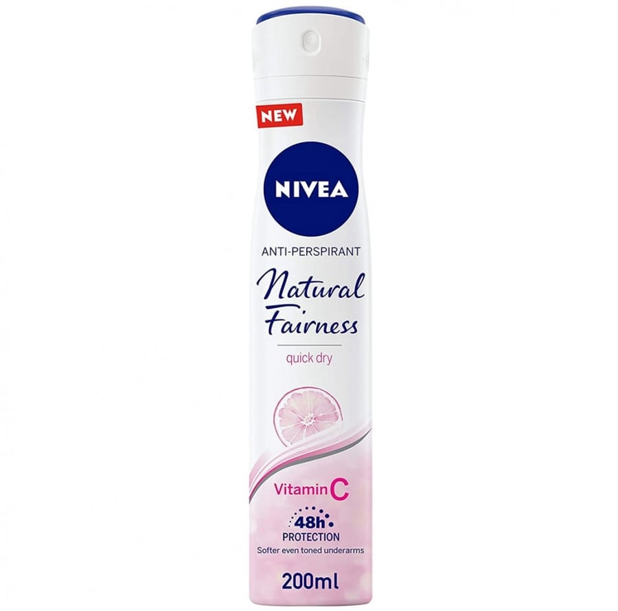 نيفيا بخاخ مضاد التعرق موحد اللون بخلاصة فيتامين سي 200 مل NIVEA ANTI PERSPIRANT NATURAL FAIRNESS