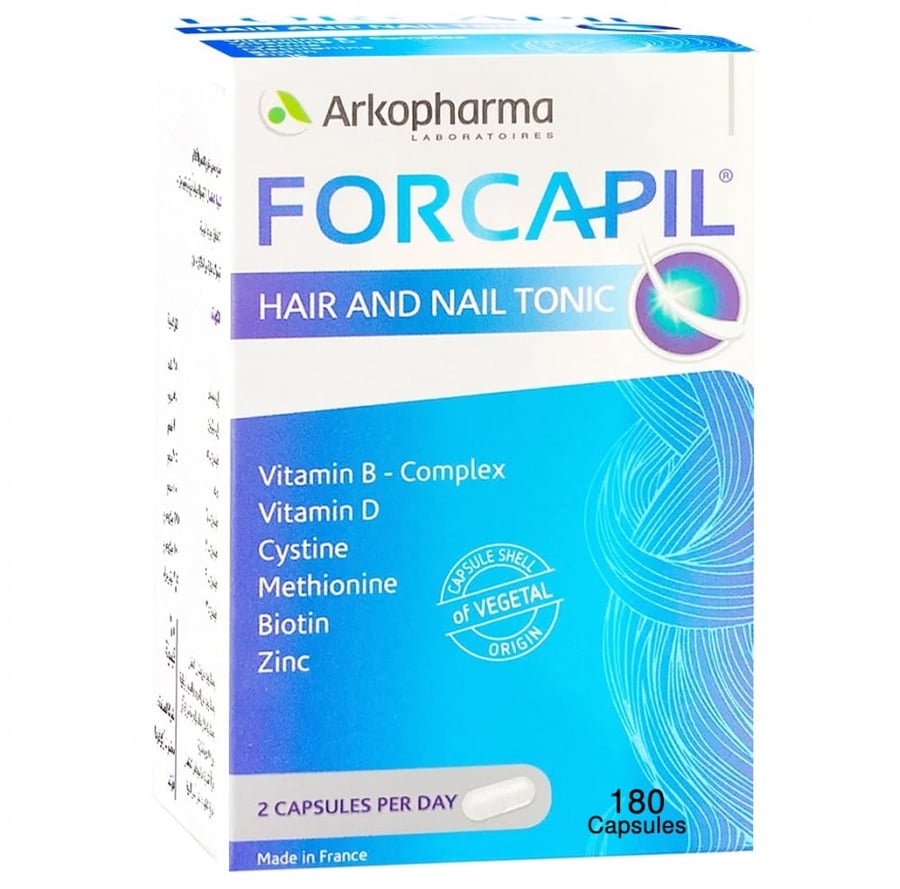 اركوفارما فوركابيل كبسولات مقوي للشعر 180 كبسولة ARKOPHARMA FORCAPIL HAIR AND NAIL TONIC