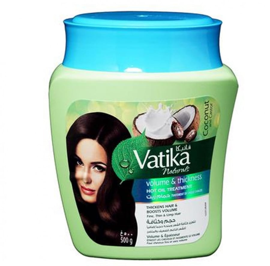 فاتيكا حمام زيت حجم وكثافة لتعزيز كثافة الشعر ومنحه حجما إضافيا 500 جرام vatika VOLUME & THICHNESS HOT OIL TREATMENT