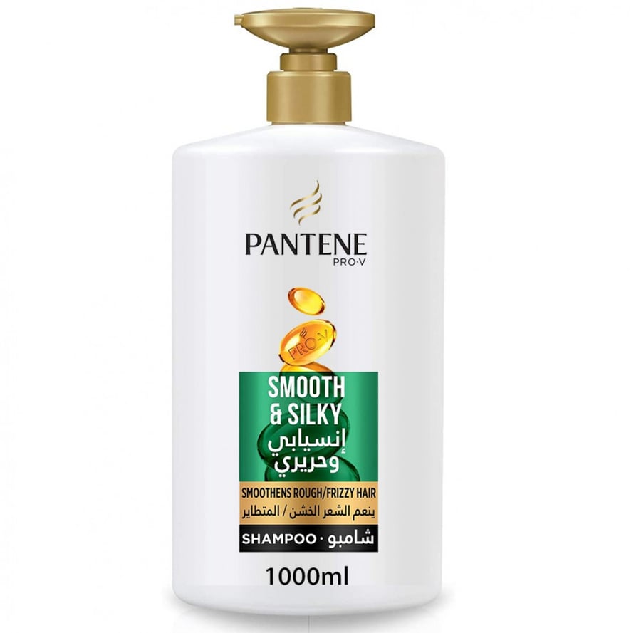 بانتين برو في شامبو شعر انسيابي وحريري لتنعيم الشعر الخشن المتطاير 1000ملي PANTENE PRO-V SHAMPOO SMOOTH AND SILKY