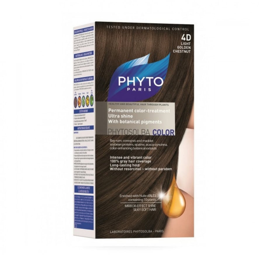 فيتو كلر صبغة شعر دائمة 4D كستنائي ذهبي فاتح PHYTO PARIS PHYTO COLOR LIGHT GOLDEN CHESTNUT