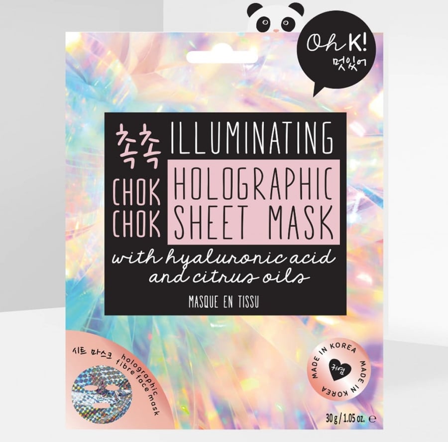 قناع الوجه oh k هولوجرافيك لشد وتفتيح وترطيب البشرة  OH K ILLUMINATING HOLOGRAPHIC SHEET MASK