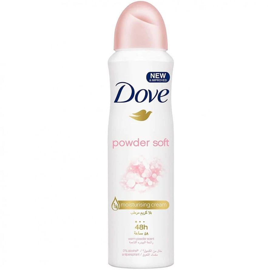 Dove Scent Powder Soft Deodorant Spray with 1/4 Moisturizing Cream 150g DOVE POWDER SOFT Anti-perspirant 1/4 Moisturizing CREAM