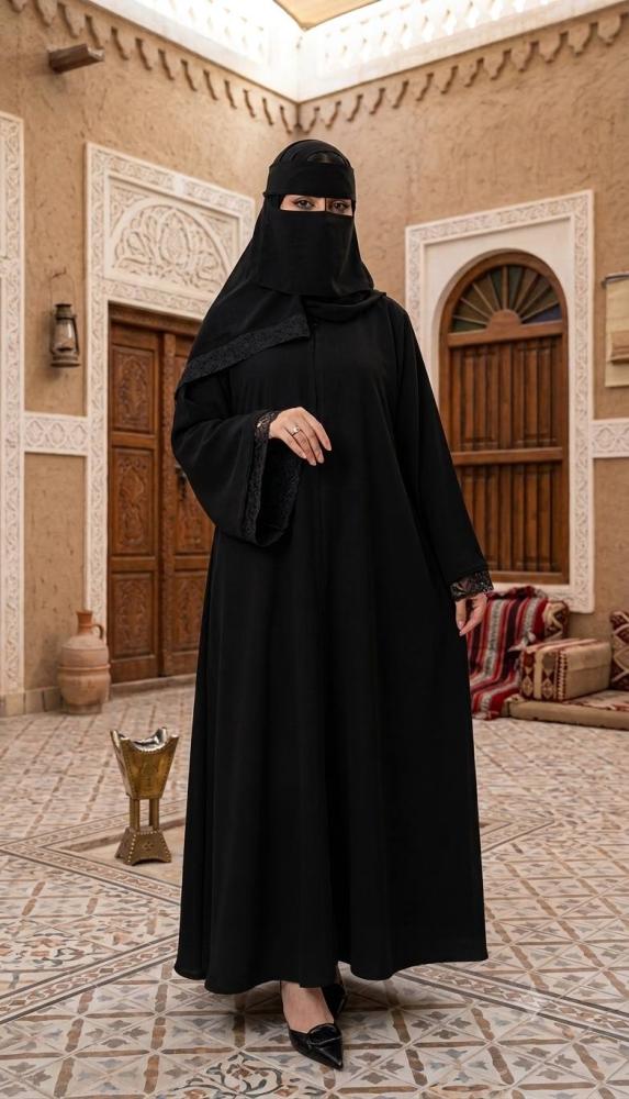 عباية  A-LINE اطراف الكم دانتيل  HESS_63