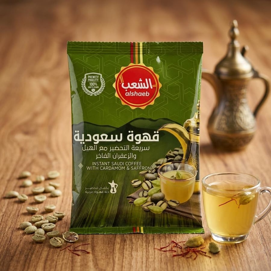 محامص الشعب قهوة سعودية مع الهيل والزعفران 50 غ