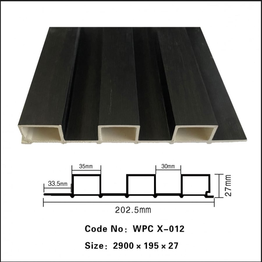 20cm grooved wood alternative WPC X-012