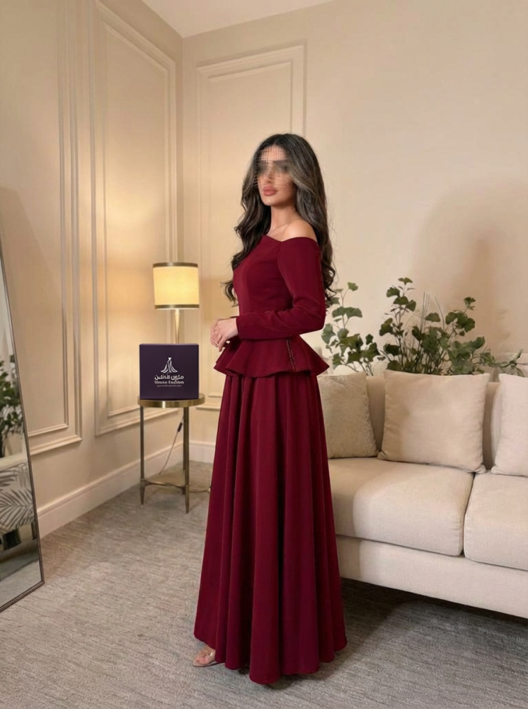 فستان "ليليان" العنابي