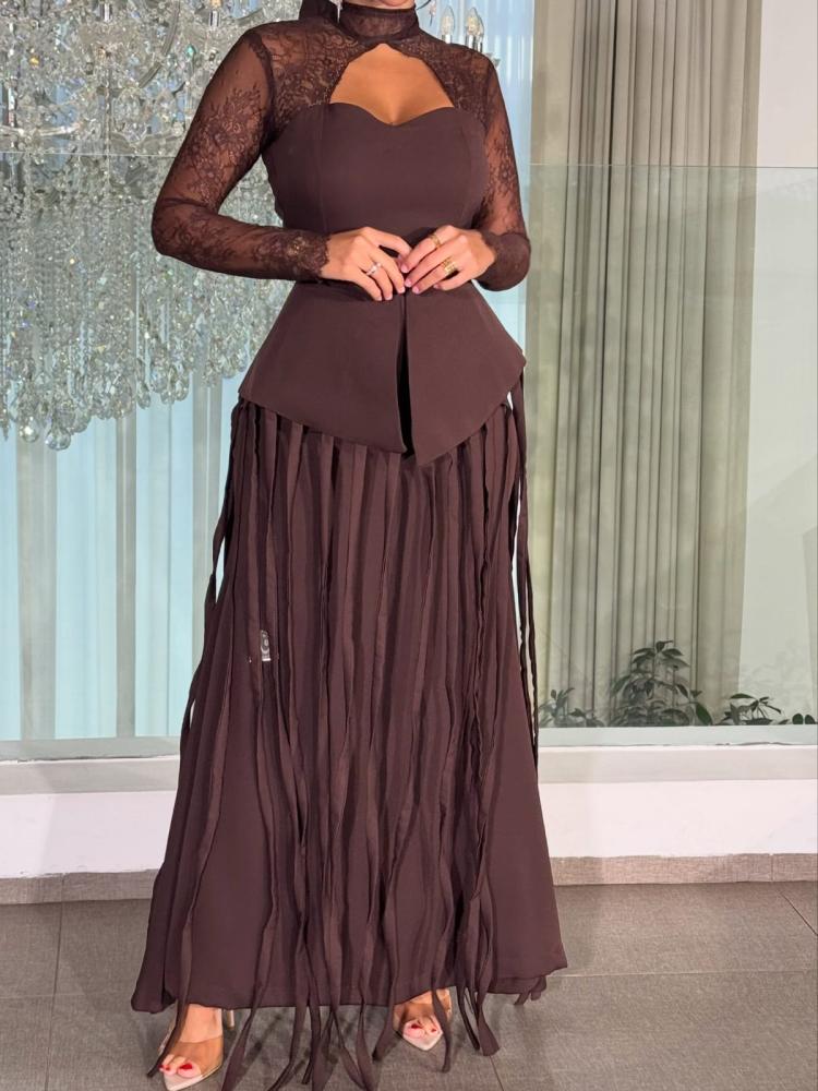 فستان سهرة شراشب منفصلة