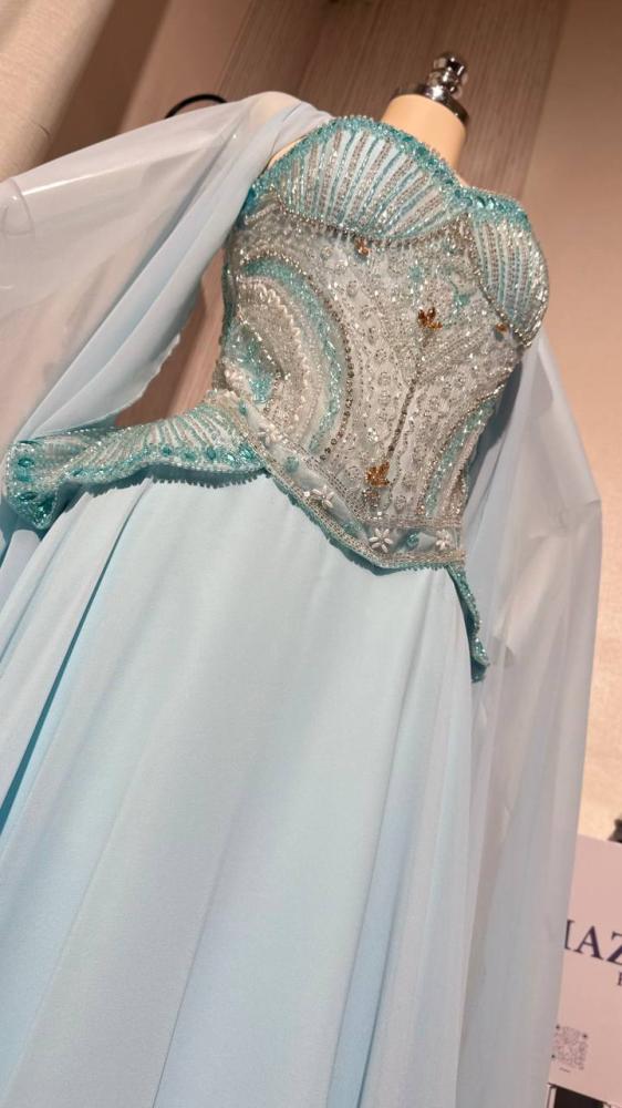 فستان سهره شيفون بكاب
