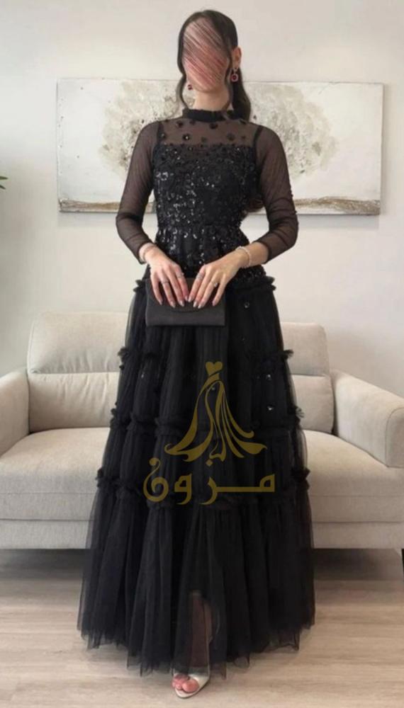 فستان سهره فخم اكمام شفافه