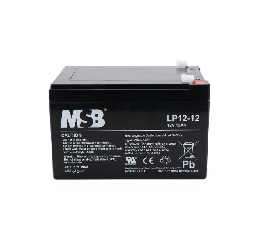 بطارية 12 امبير 12 فولت LP12-12Ah فيتنامي 12Ah 12V AGM MSB Battery Mad