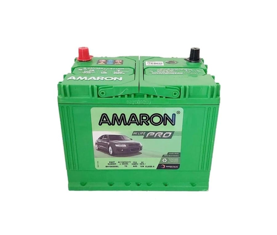 بطارية امارون 70 أمبير ضمان سنة هندي AMARON MF100D26L 70Ah 12V CCA 620