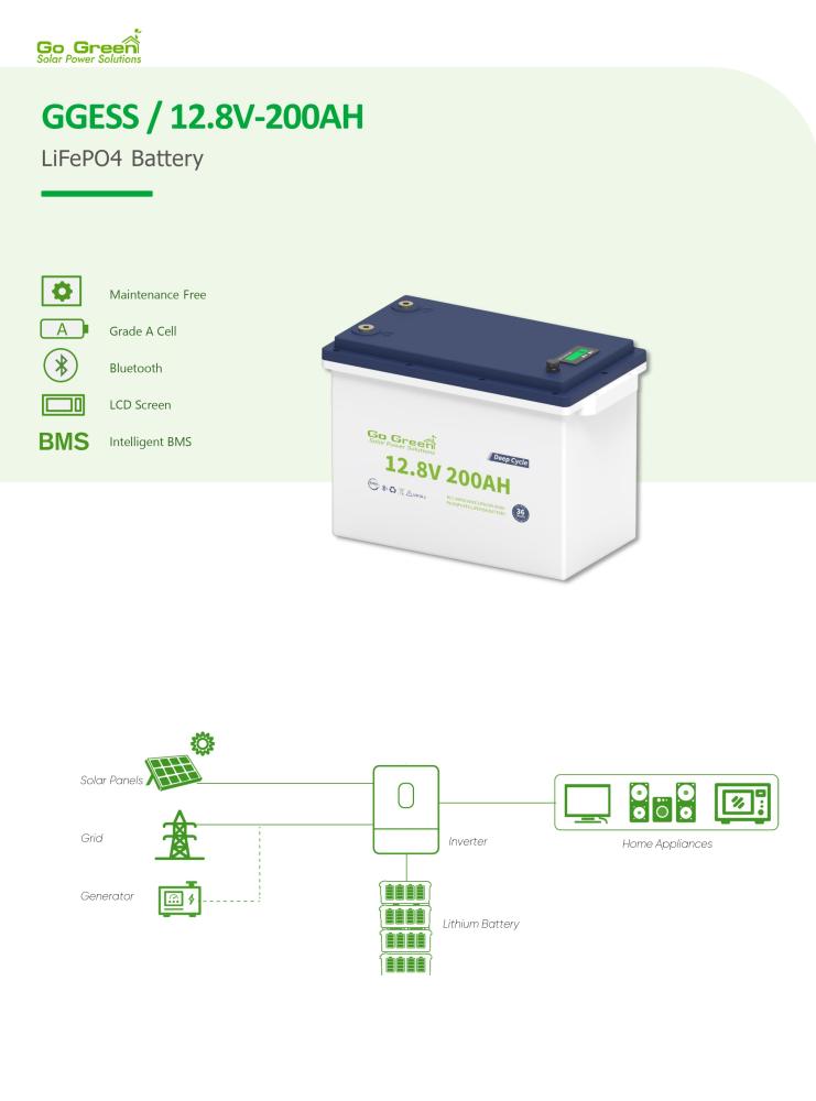 بطارية ليثيوم 200 امبير 12.8 فولت LiFePO4 Go Green الصين ضمان 3 سنوات