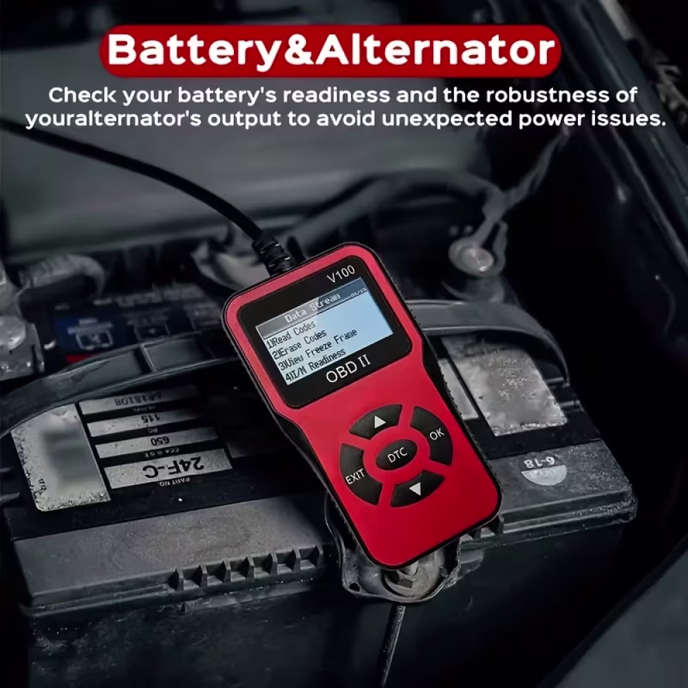 أداة تشخيص أعطال السيارة V100  OBD2 قارئ الرموز أداة تشخيص ضوء المحرك