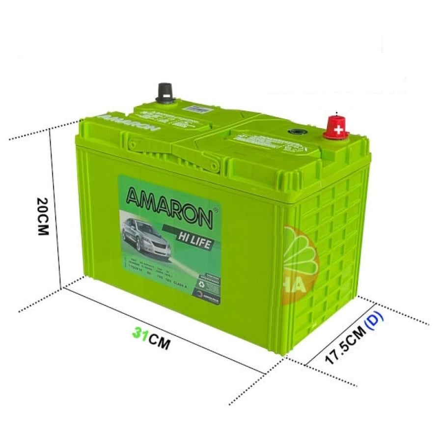بطارية امارون 90 أمبير ضمان سنة هندي AMARON 115D31R 90Ah 12V CCA 750