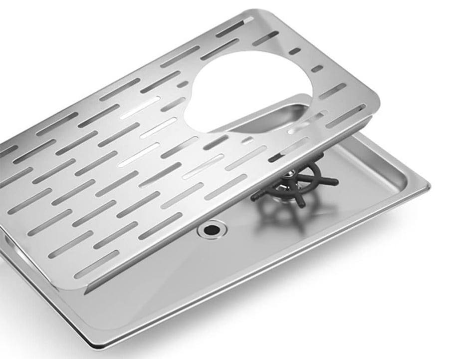 Coffee stainless steel rinser flat 43x23