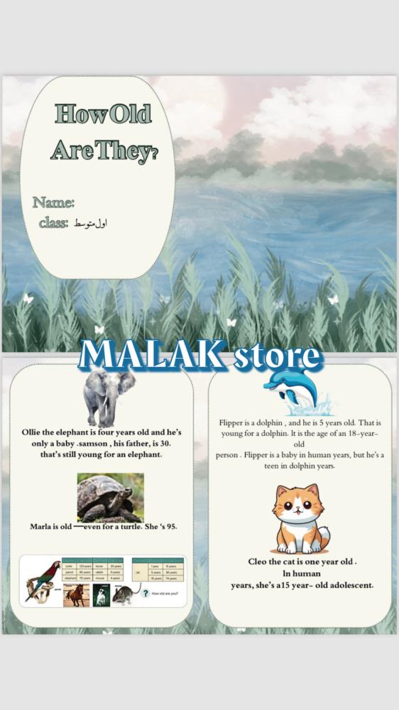 مطوية انجليزي الصف الاول المتوسط