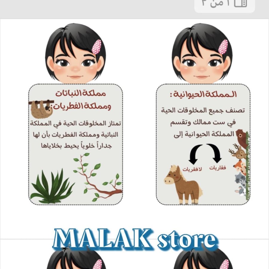 مطوية العلوم الصف الخامس الابتدائي ( تصنيف المخلوقات الحية ) الفصل الدراسي الاول ١٤٤٦هـ