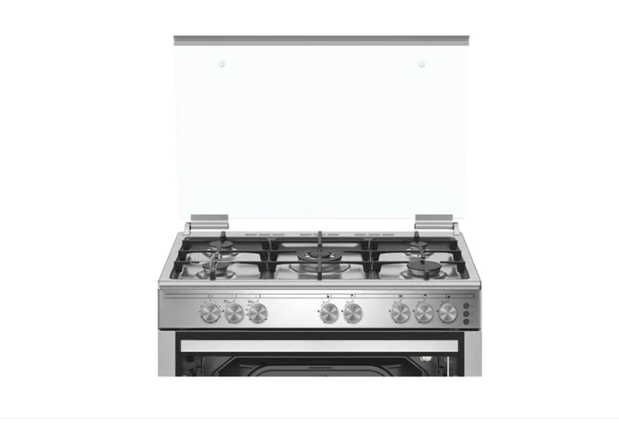 جنرال سوبريم , موقد  غاز , مقاس 90 سم, 5 شعلات  امان شبك زهر, شواية, مروحة تيربو , ستيل , تركي GS9060FGXT