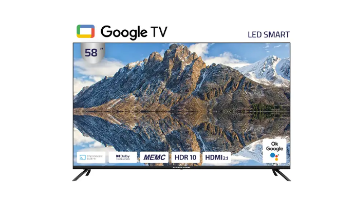 جنرال سوبريم شاشة 58 بوصه، فائقة الدقة (4K-UHD)، سمارت جوجل تي في GSG584KC, (HDR) (Dolby Audio)،(Google TV)
