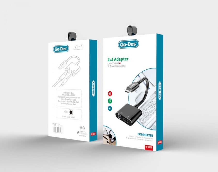 وصلة ابل شاحن وسماعه 2 في 1 GD-UC026