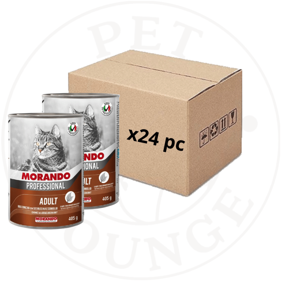 24-طعام رطب معلبات للقطط بنكهة الارانب -Morando 405g