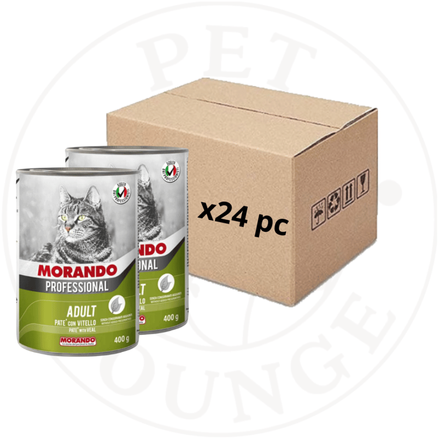 24-طعام رطب معلبات للقطط بنكهة لحم عجل -Morando 400g