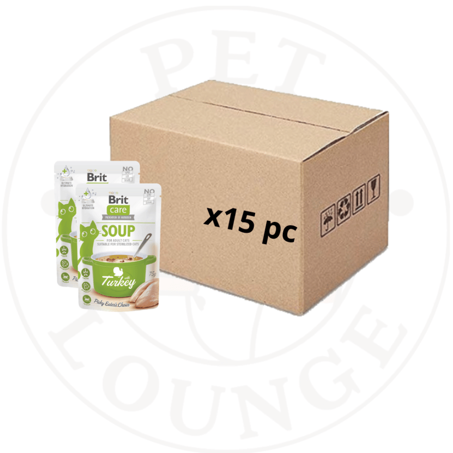 15-طعام رطب ظرف للقطط شوربة - 75g Brit ديك رومي