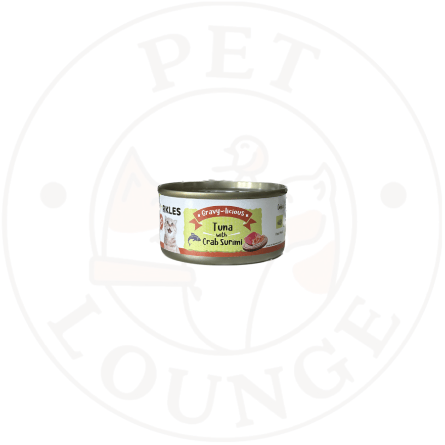 طعام رطب معلب للقطط تونة وسلطعون بالمرق - 80g Sparkles
