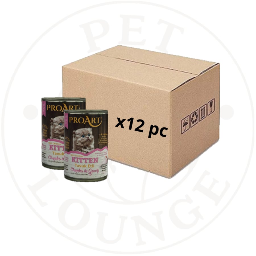 12-طعام رطب معلب للقطط الصغيرة قطع دجاج بالمرق - 400g ProArt