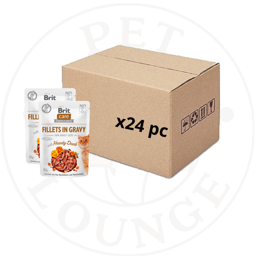 24-طعام رطب ظرف للقطط بالبط - 85g Brit