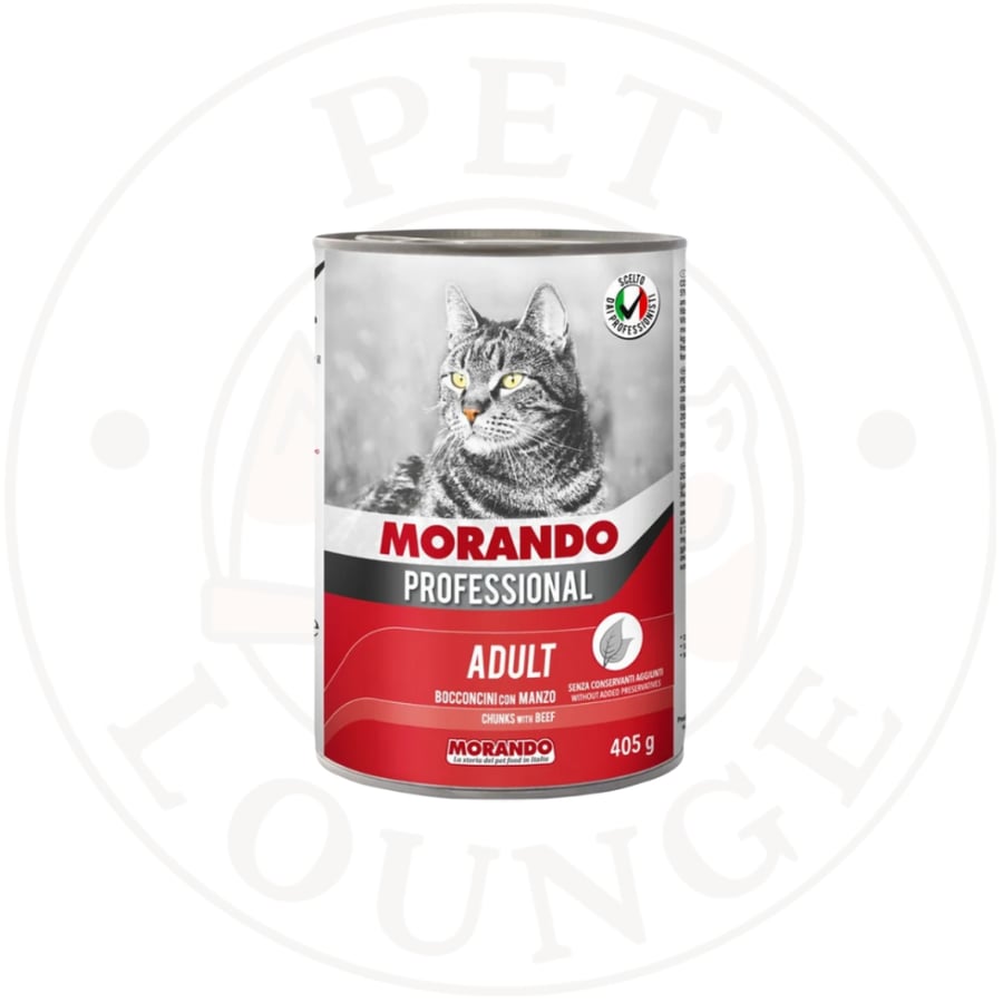 24-طعام رطب معلب للقطط قطع لحم - Morando 405g