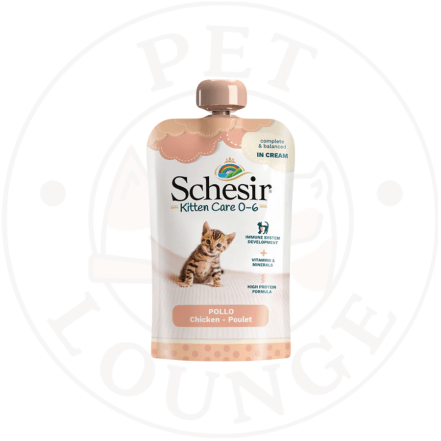 20-طعام رطب ظرف مع غطاء للقطط الصغيرة كريمة دجاج - 150g Schesir Care