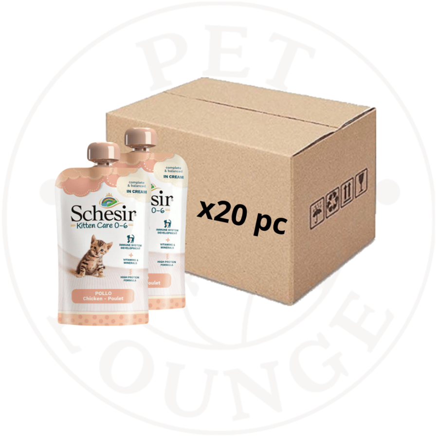 20-طعام رطب ظرف مع غطاء للقطط الصغيرة كريمة دجاج - 150g Schesir Care