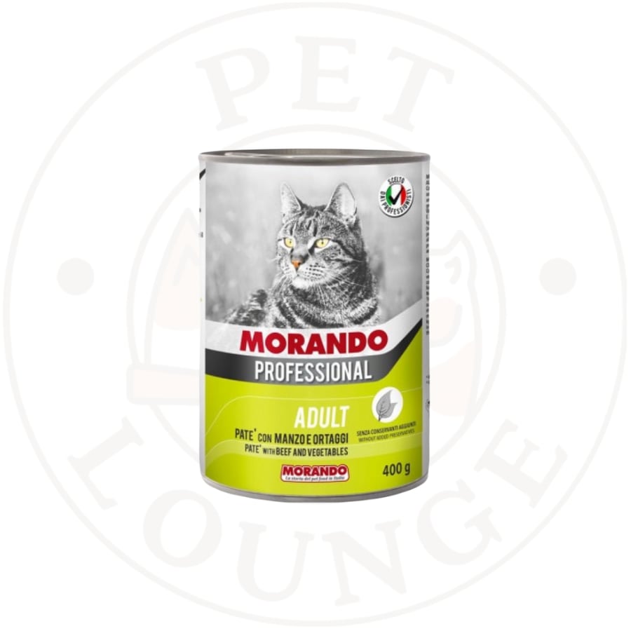 طعام رطب معلب مهروس للقطط باللحم وخضار - Morando 400g