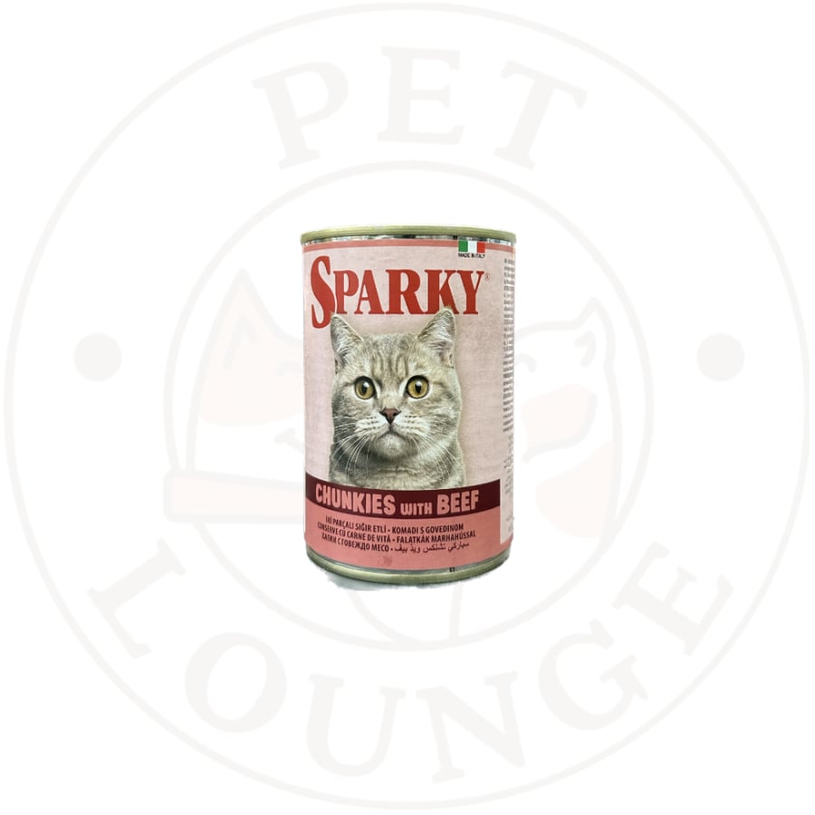 24-طعام قطط رطب معلب قطع لحم بقر - 415g Sparky