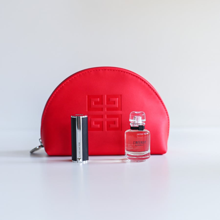 مجموعة ميني جيفنشي شنطة , عطر , روج