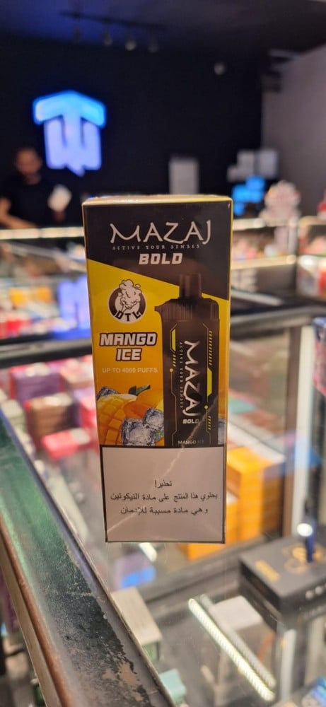 MAZAJ 4000 PUFFS BOLD MANGO ICE 10MG- مزاج 4000 شيشة مانجو