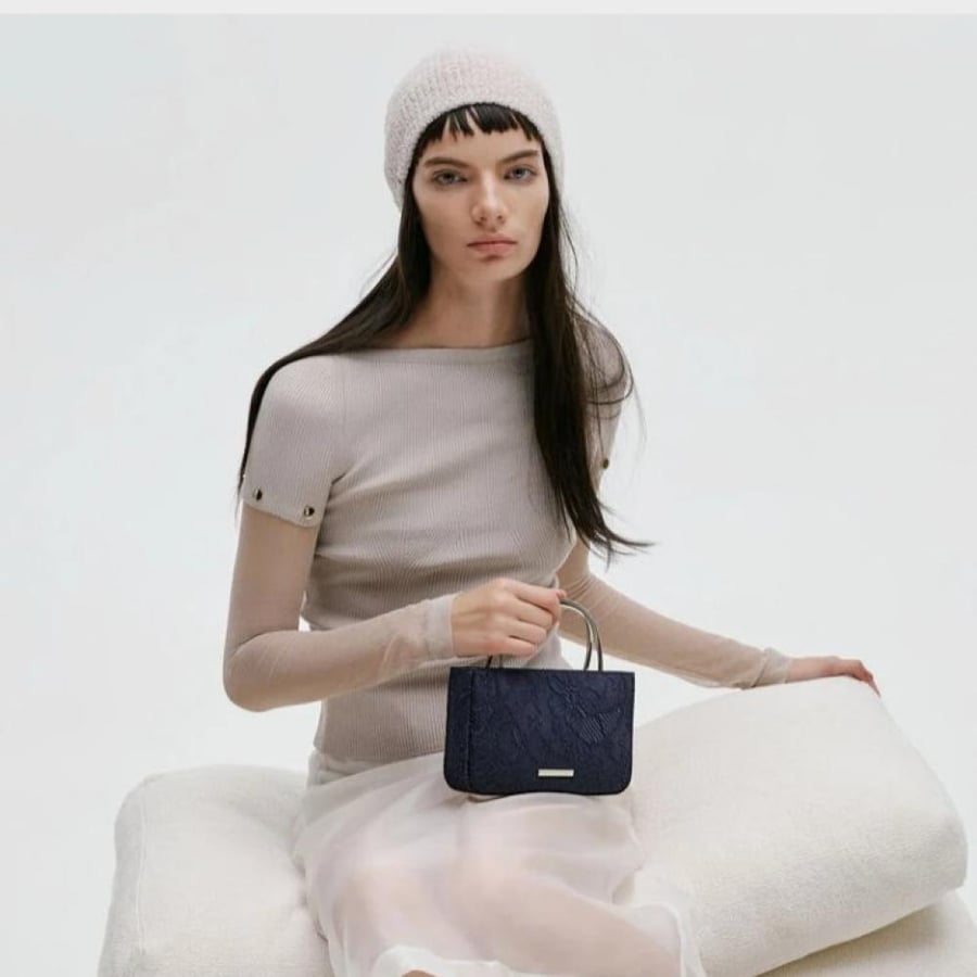 شنطة تشارلز اند كيث /سمول/Dark Blue Textured
