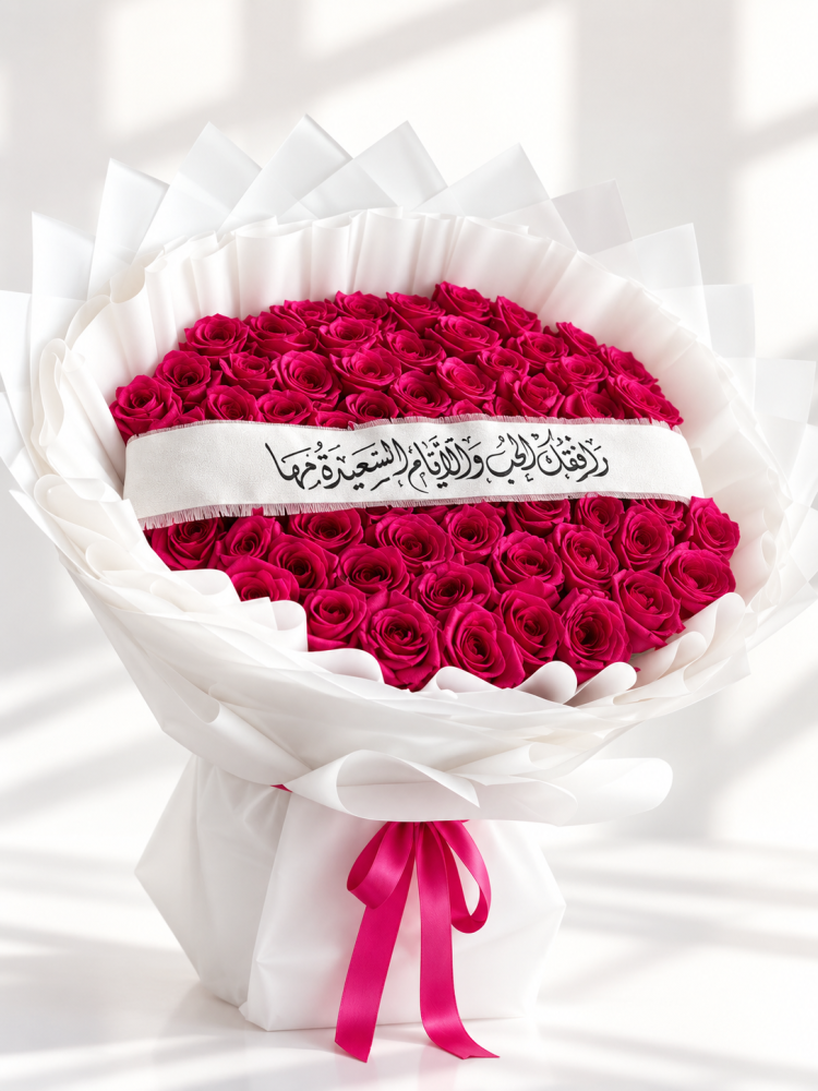 بوكيه وردي بتخصيص العبارة