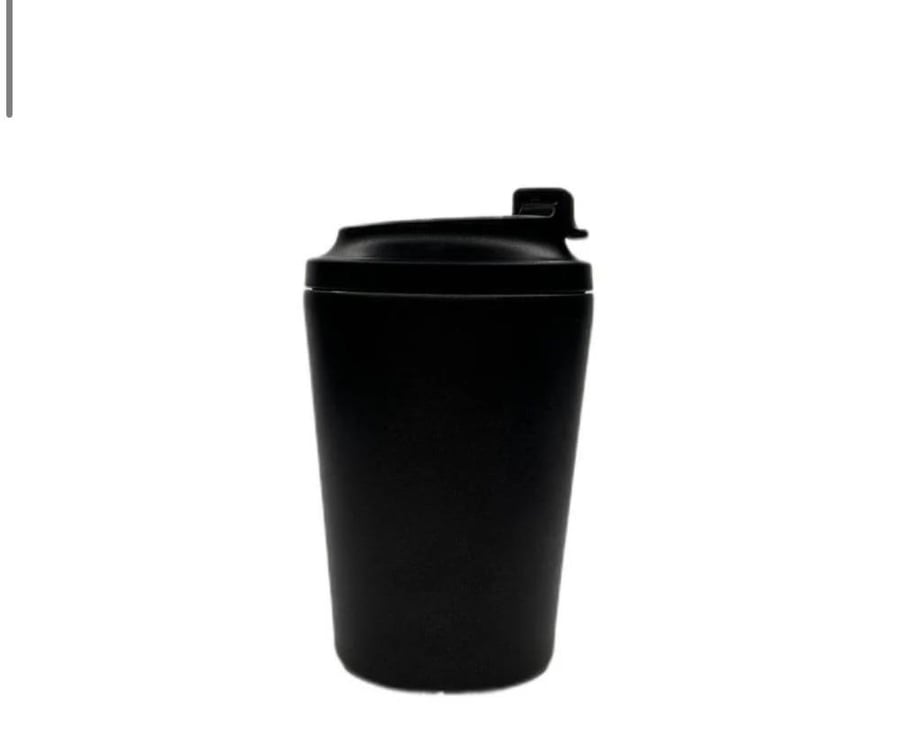Stainless steel cup, heat-retaining, black, 350 ml