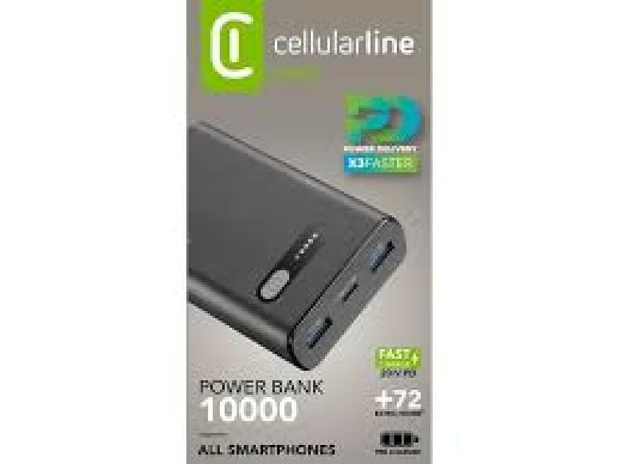 باور بانك Cellularline سعة 10000 مللي أمبير شحن سريع 20 واط