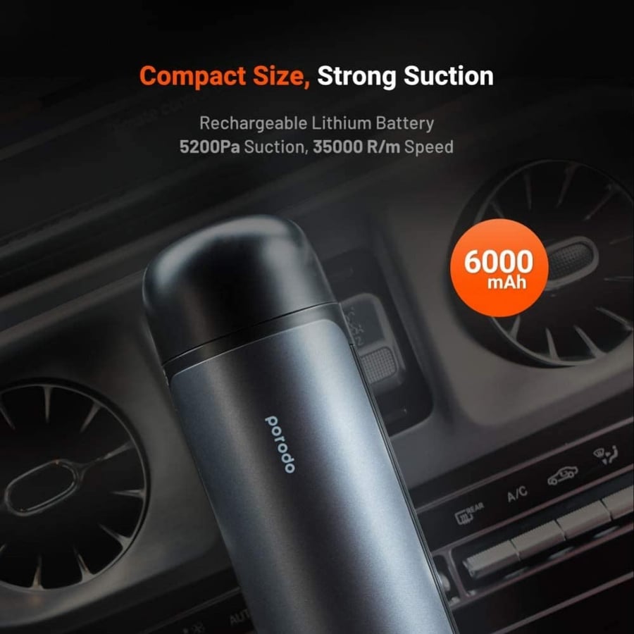 Portable electric vacuum cleaner 6000 mAh from Borodo black