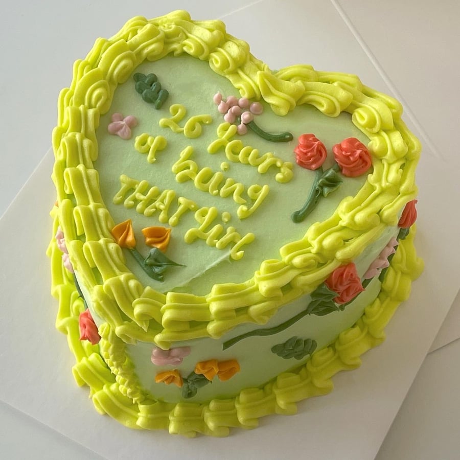 6inch Mini Heart Flowers Cake