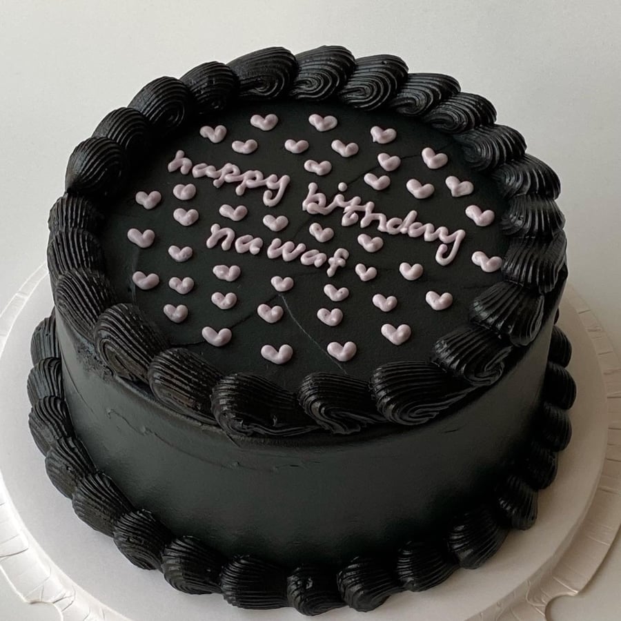 8inches Black Circle Cake