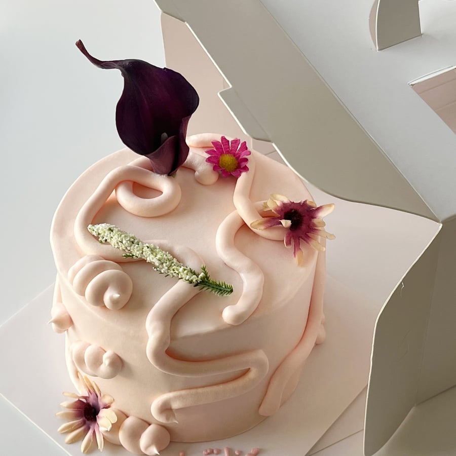6inch Tall Flowers Cake